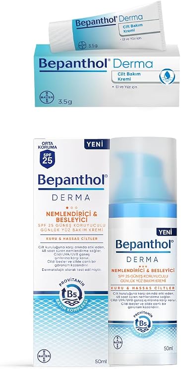 Bepanthol Derma SPF 25 Yüz Bakım Kremi 50 ml + 5 Adet Cilt Bakım Kremi 3.5 g