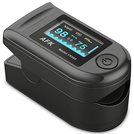 Pulse oximeter fingertip, Blood Oxygen Saturation Monitor , Portable Blood Oxygen Saturation Monitor for Heart Rate and SpO2 Level (BLACK)