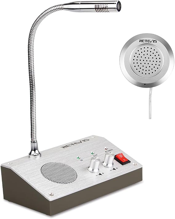 Retekess RT-9908 Window Intercom, Window Speaker Intercom System