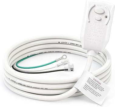 BAOMAIN 15A 120V 1800W LCDI A/C Power Cord,NEMA 5-15P,UL Recognized | 7.2FT 14/3 AWG air conditioner power cord.UL-recognized safety replacement with leakage protection