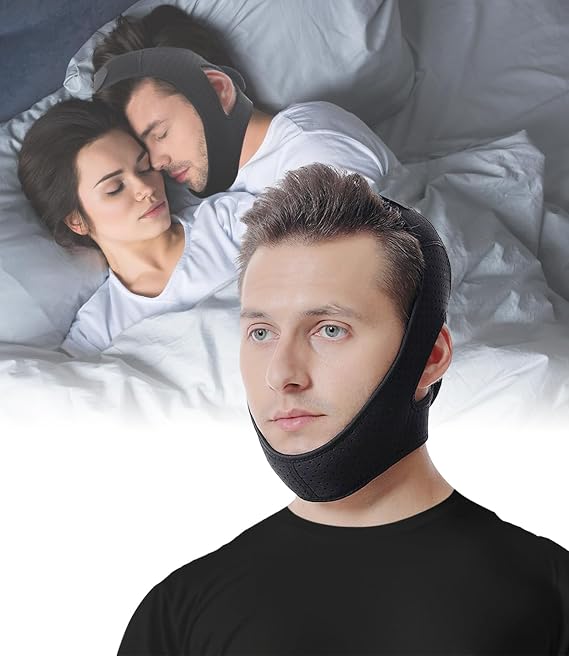 Anti Snoring Devices, Chin Strap for Sleeping, Chin Strap for CPAP Users, Adjustable Chin Strap for Snoring | Breathable Anti Snoring Chin Strap Stop Snoring Head Band Keeping Mouth Closed