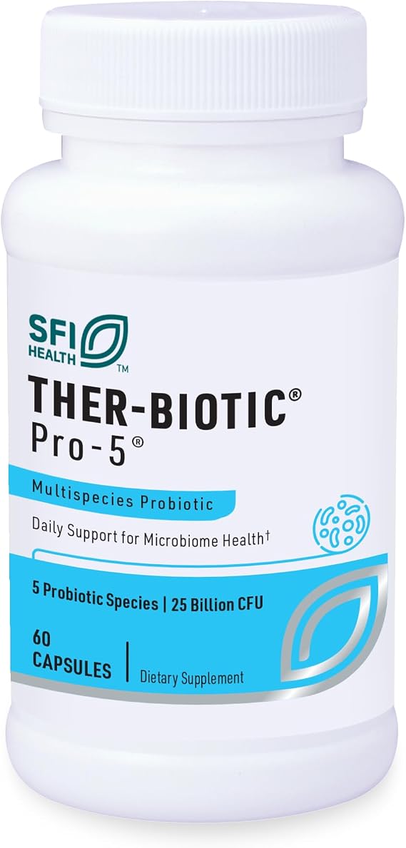 Klaire Labs SFI Health Pro-5 Probiotic, 60 Capsules