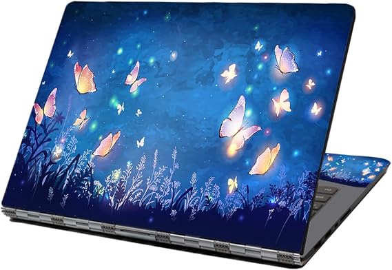 Laptop Skin Sticker Decal,12" 13" 13.3" 14" 15" 15.4" 15.6" Laptop Skin Sticker Protector Cover for Toshiba Hp Samsung Dell Apple Acer Leonovo Sony Asus Laptop Notebook (Blue Butterfly)