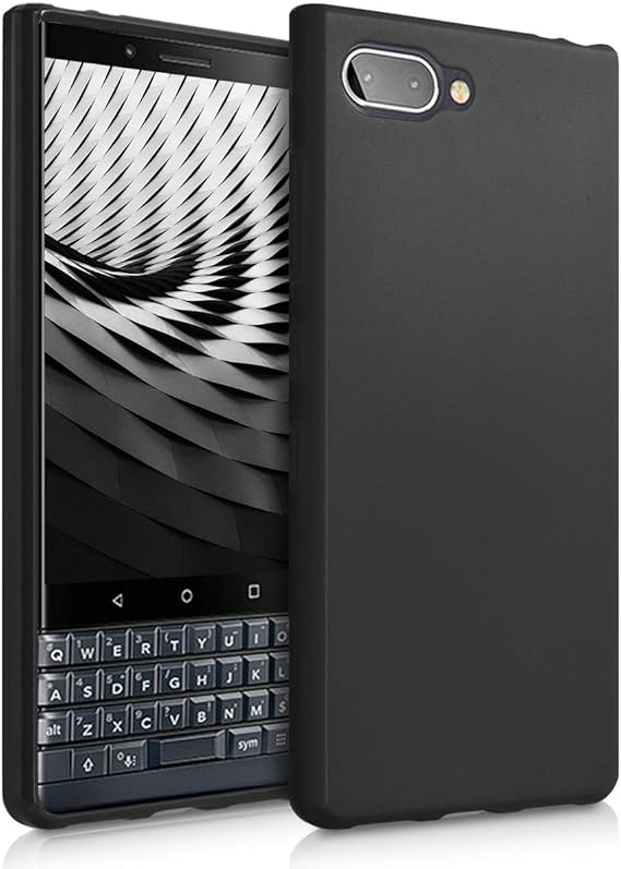 kwmobile Case Compatible with BlackBerry KEYtwo LE (Key2 LE) Case - Soft Slim Protective TPU Silicone Cover - Black Matte