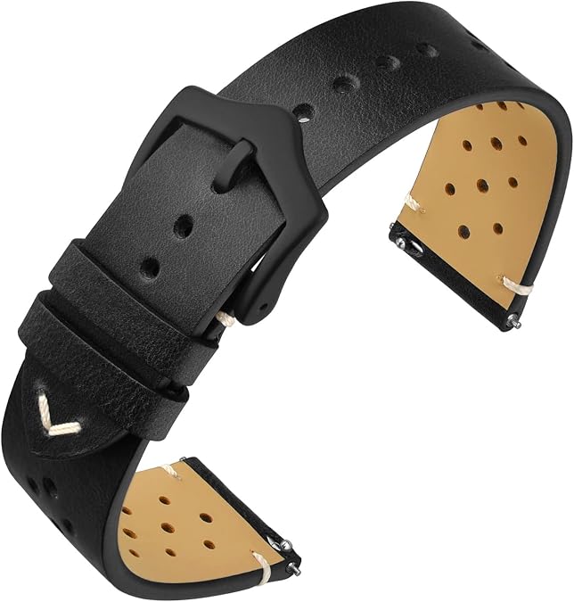 ANNEFIT Vintage Leather Watch Strap, Quick Release Watch Bands for Men and Women, Choice of Width 18mm 19mm 20mm 22mm