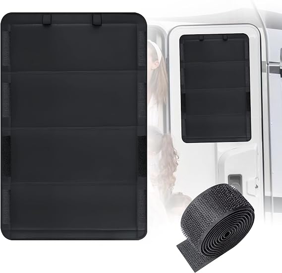 RV Door Window Shade Cover,25"x16"Foldable Window Cover with Velcro