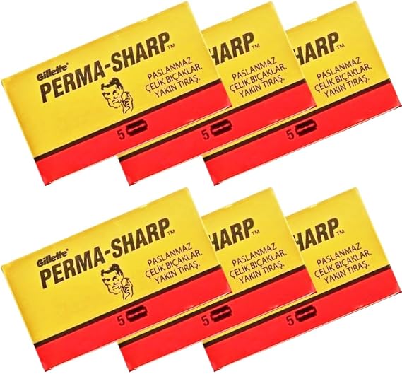Perma-Sharp Double Sided Razor, 6 Boxes x 5 Pieces, Total 30 Razors