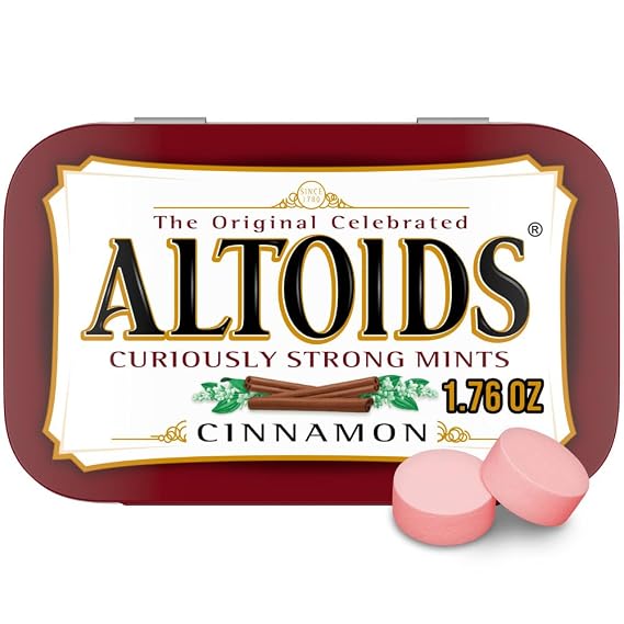 ALTOIDS Cinnamon Mints, Breath Mints, Travel Mints, Single Pack, 1.76 Ounce | Freshen up your breath on the go with ALTOIDS cinnamon mints, the perfect candy mints, travel mints, and breath fresheners