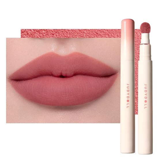 JUDYDOLL Cushion Matte Lip Cream,Hydrating Matte Lipstick with Tripeptide&Squalane,Lip Line Blurring,Velvet Lip Mud,Smudge-Proof,Long-Lasting,Non-craked(New N19 Misty Mauvelous)