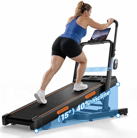 Treadmill with 40% (15) Incline & Handle Bar, Walking Pad with Incline