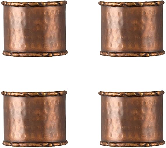 Park Designs Hammered Copper Napkin Ring Set of 4