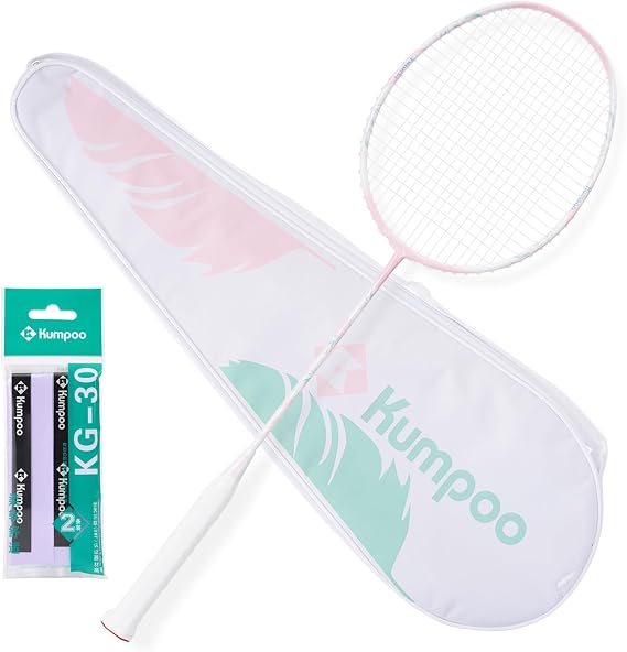 Badminton Racket 5U Lightweight Pre-strung with Overgrips and Bag