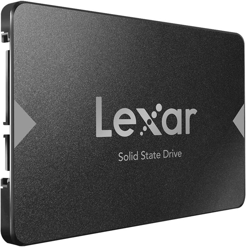 Lexar NS100 2.5” SATA III 6Gb/s Internal 2TB SSD, Solid State Drive, Up to 550MB/s Read, Internal SSD for Laptop, Desktop Computer/PC (LNS100-2TRB), black
