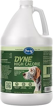 PetAg Dyne High Calorie Liquid Nutritional Supplement for Dogs & Puppies 8 Weeks and Older - 1 Gallon - Supports Performance and Endurance - Sweet Vanilla Flavor