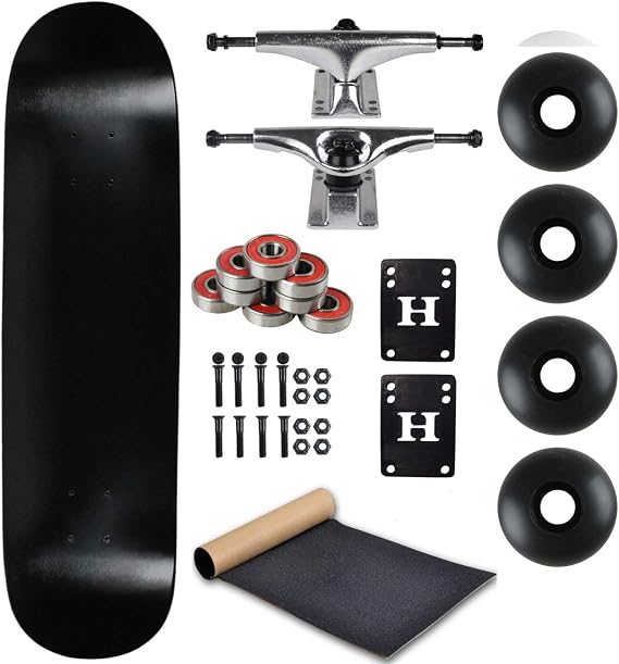 Moose Complete Skateboard Dip Black 7.0" with Silver Trucks & Black Wheels