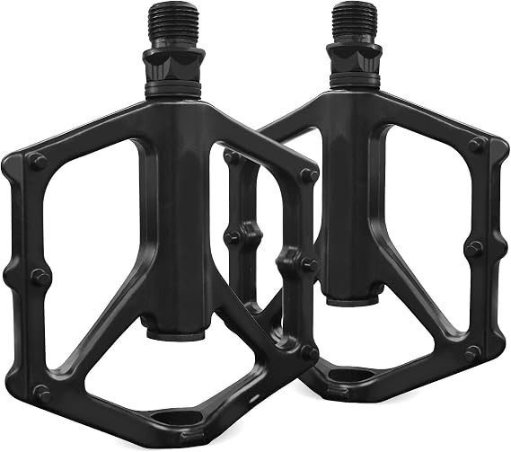 14mm Non-Slip Lightweight Aluminum Alloy Bicycle Pedals,Road/MTB Flat Pedals,Mountain Bike Pedals,Fits 9/16" Road Mountain BMX MTB Bike Pedal(Black)