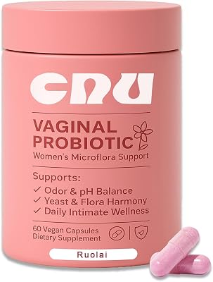 Ruolai Womens Vaginal- pH Balance & Prebiotics with Lactobacillus - Promote Healthy Vaginal Flora & Vaginal Odor,60 Count