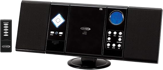 Jensen Wall Mountable Vertical Loading CD Player with Stereo Speakers JEN-JMC-180A