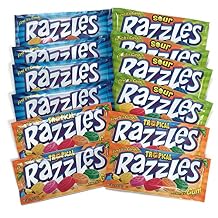 Razzles Gum Candies 12-pack Variety, 1.4 oz. Packages [4 of each flavor]