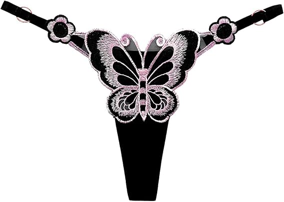 Cute Butterfly Embroidery Women Thongs Sexy Lace G String T Back Briefs Adjustable Panties