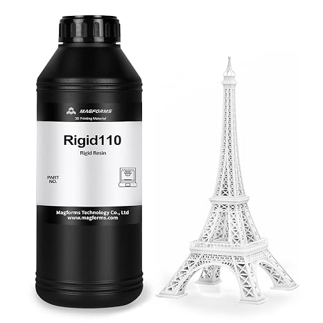 Rigid110 3D Printer Resin, Ultra-high Stiffness & High Precision, Designed for Engineering/Prototype, Non-Brittle 3D Printing Liquid Resin for LCD DLP 3D Printers (White, 1000g)