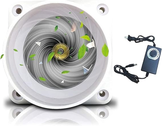 Inline Duct Fan 2 Inch with Speed Controller, HVAC Exhaust Air Ventilation Fan for Basements Bathrooms Kitchens Attics Grow(Black,Adjustable Speed)