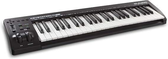 M-Audio USB MIDI Keyboard, Velocity Support, 49 Keys, DAW Control, Piano Sound Source, Music Production, Software Included, Keystation49 MK3
