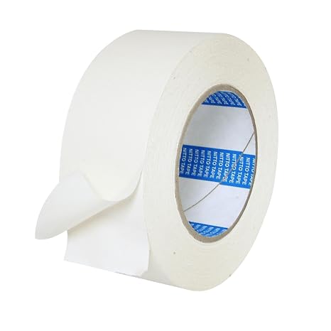 Nitto (Permacel) P-50/WI225 P-50 Multi-Purpose Double Coated Cloth Carpet Tape: 2" x 75 ft., White