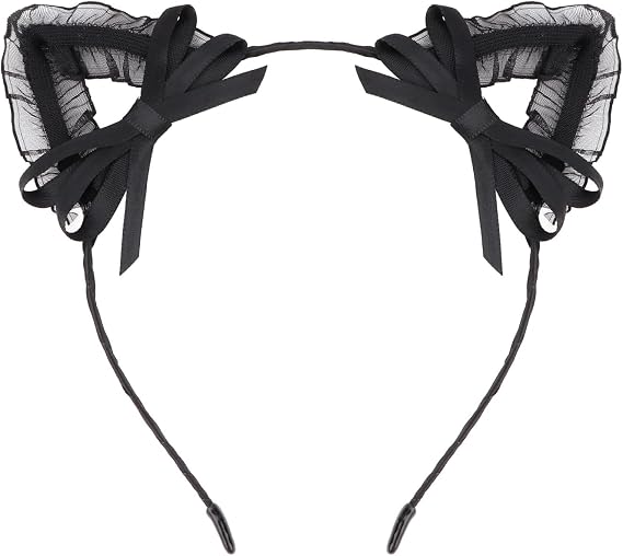 WHAVEL Black Cat Ears Headband Black Animal Ears Headband for Women