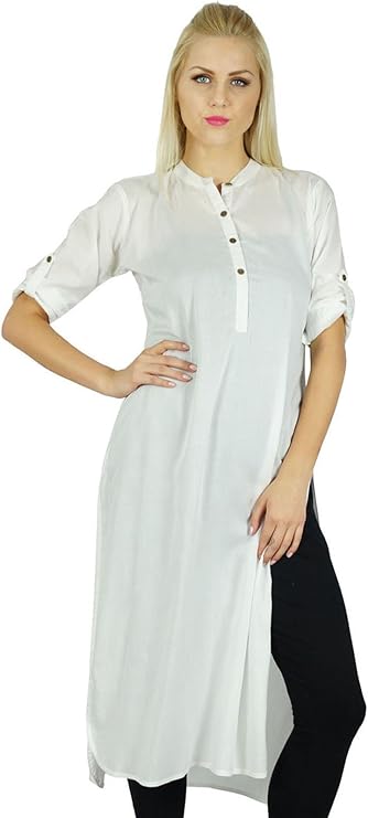 Bimba Women Classic Cotton Custom Kurti 3/4th Sleeve Formal Long Blouse