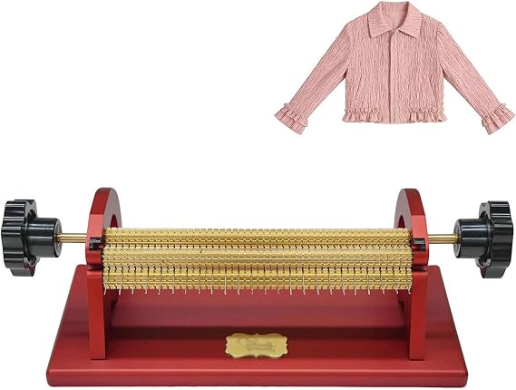 Smocking Pleater Machine, 24 Rows with 24 Needles & Tool Kit, 47 Adjustable Positions, Even Fabric Folds, 0.5 cm Stitch Spacing for Costume & Craft Sewing