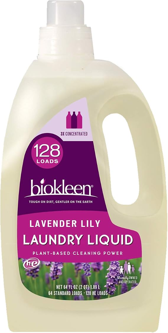 Biokleen Laundry Detergent Liquid, Concentrated, Eco-Friendly, Non-Toxic, Plant-Based, No Artificial Fragrance or Preservatives, 64 Fl Oz (Pack of 6)