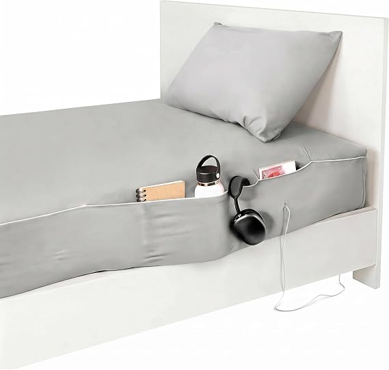 NEST and NOOKS Twin XL Cotton Fitted Sheet with Side Pockets + Pillowcase