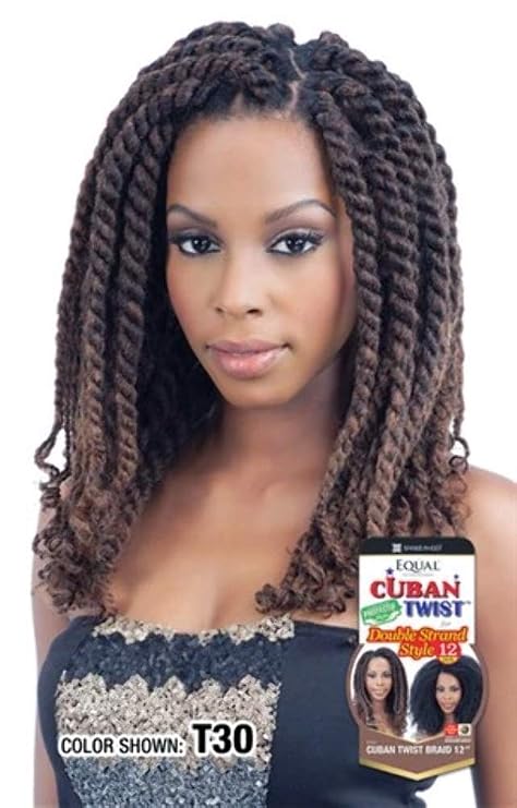 Freetress Equal Synthetic Hair Braids Havana Twist Style Cuban Twist 12" (1B)