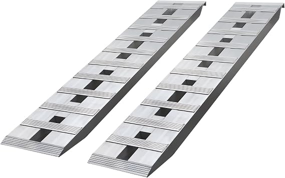 2pcs Aluminum Trailer Ramps 6000 lbs Capacity 60" x 12" Heavy Duty Universal Loading Ramp Portable Straight Fixed Ramp Truck Car ATV Auto Tractor Trailer Ramps with Treads
