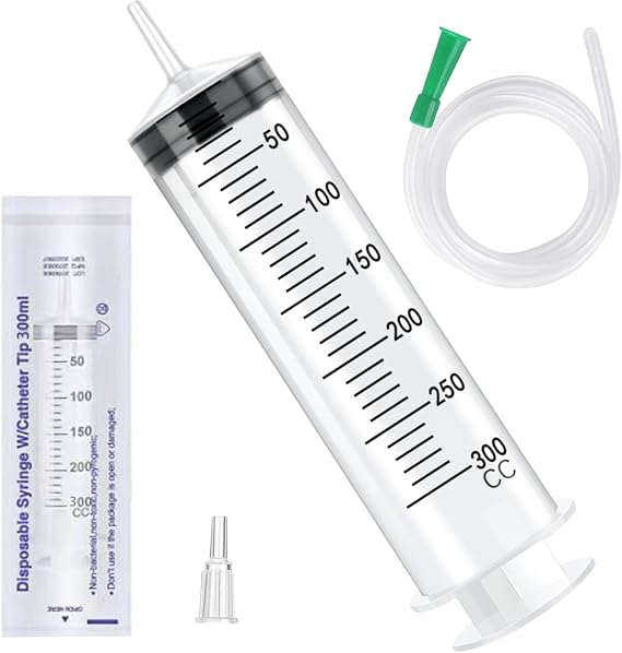 Large Syringe 300ml,Oil Suction Syringe with Soft Tubes, Large Capacity
