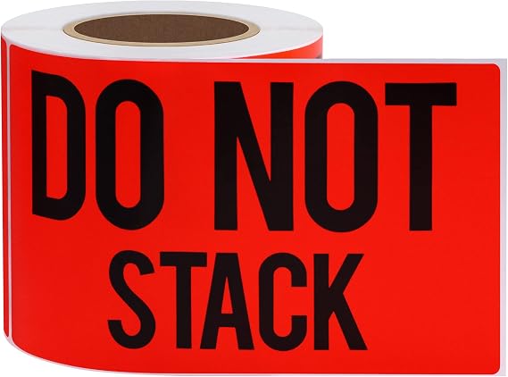 Fragile Stickers 3x5 100 PCS Shipping Labels Warning Label Rectangle Sticker, Red, Do Not Stack