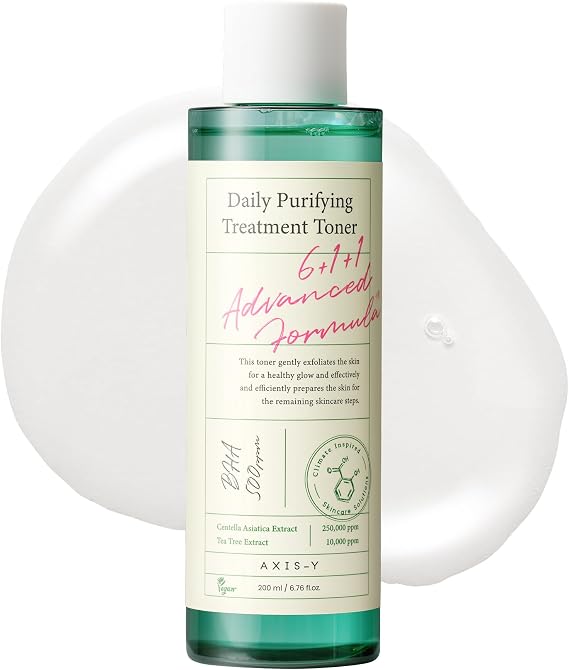 AXIS-Y Daily Purifying Treatment Toner with Salicylic Acid & Centella Asiatica - Pore Minimizer, Oil Control & Blemish Treatment Face Exfoliator - Vegan Korean Skin Care BHA Toner (6.76 fl. oz.)