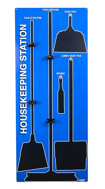 5S Housekeeping Shadow Board Broom Station Blue (Board Only)