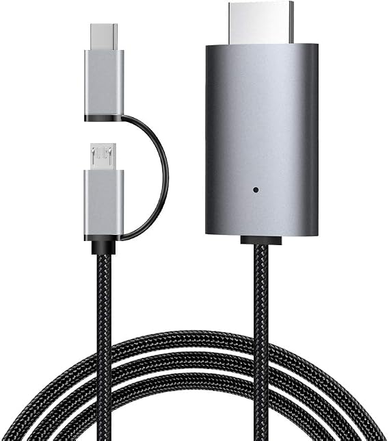 MiraScreen LD39 MHL Android to TV HDMI Cable for Android Phone Tablet to TV, 1080P Phone to HDMI Cable Compatible with Android Devices to TV Projector Monitor