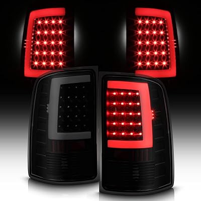 ACANII - For Black Smoke 2007-2013 GMC Sierra 1500 2500HD 3500HD LED Tube Tail Lights Lamps