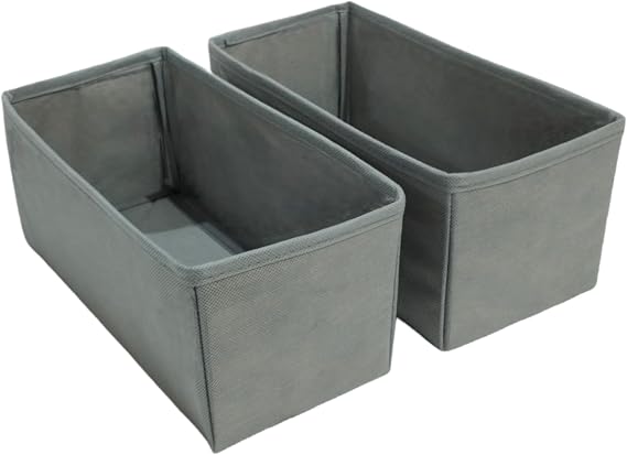 2'li Gri Çekmece İçi Düzenleyici Organizer Set - Çok Amaçlı Dolap İçi Kutu Seti (28 * 13 * 13)