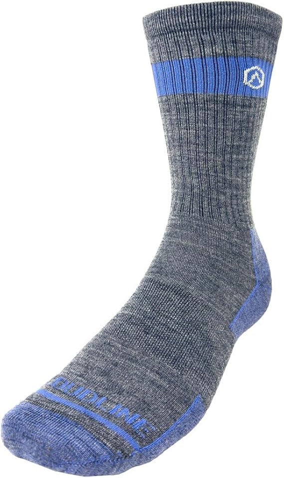 CloudLine Merino Wool Hiking Socks for Men and Women- Ultralight, Thin, Anti-Blister, Moisture Wicking Socks, USA Made 1 Pair