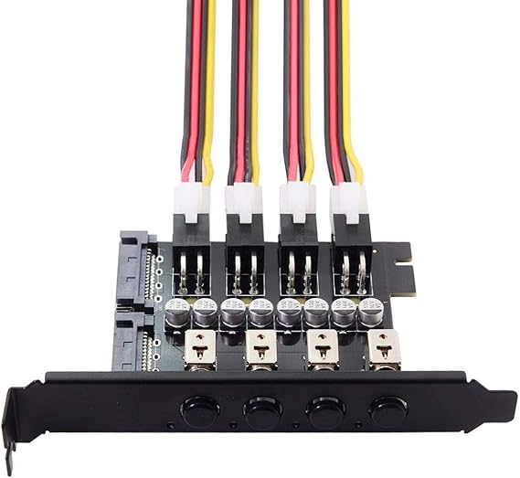 JSER 4 SATA Hard Disk Control System Intelligent Control Management System HDD SSD Power Switch with PCI Bracket