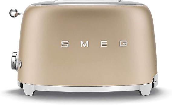 Toaster for Two Slices of Bread and with a Power of 950 W from Smeg TSF01CHMEU - Champagne matt