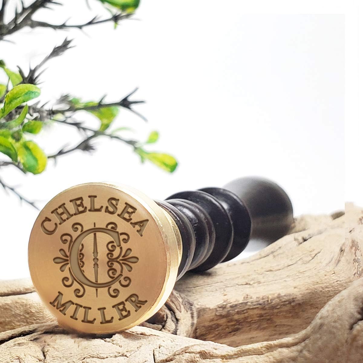 Custom Wax Seal Stamp Kit with Flexible Mailable Sealing Wax - Name & Initial