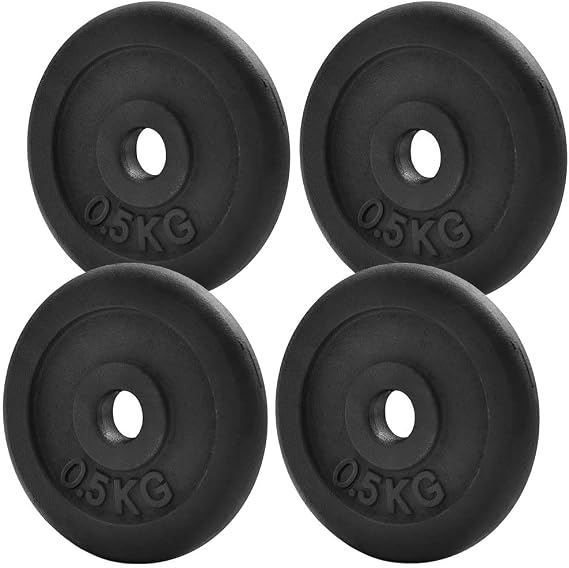 KK Cast iron Weight Plate Set For 1 Inch Barbell Bar Cast iron Weight Disc Pair-2 x 2.5kg, 5kg or 10kg Barbell Weight Plates-Dumbbell Plates for Home