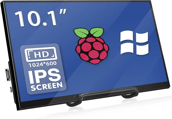 HAMTYSAN 10.1 Inch Raspberry Pi Screen 1024x600 HDMI Monitor IPS Screen Display Secondary Monitor Extend Monitor for Raspberry Pi 5/4/3/2/Zero/B/B+ Win11/10/8/7, (Non-Touch), Driver Free