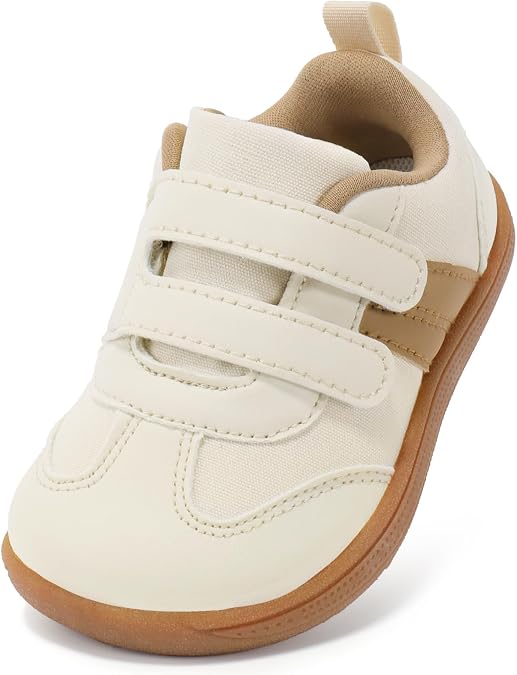 STQ KIDS Boys Girls Trainers Toddler Wide Toe Box Barefoot School Shoes Zero Drop Lightweight Baby Infant First Walking Shoe Non Slip Soft Kid Running Tennis Sneaker