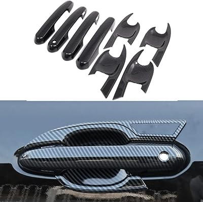 LEXLEY 8Pcs Carbon Fiber Style Door Handle Cover Trim Door Bowl Cover Exterior Accessories Compatible with Toyota 2020 2021 2022 2023 2024 2025 Highlander XLE LE L XSE Limited Platinum